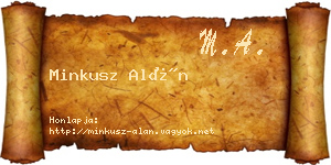 Minkusz Alán névjegykártya